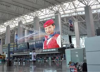 Esposizione trasparente di P3.91 LED, schermo di visualizzazione della parete di Xmedia LED per aeroporto